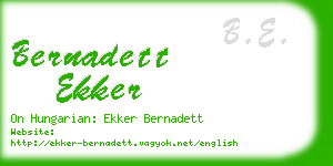 bernadett ekker business card